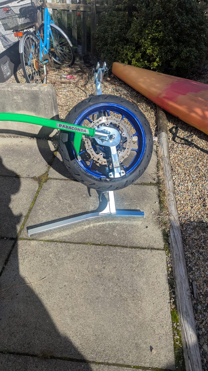 Customer photo review of Street Bike Tire Changer