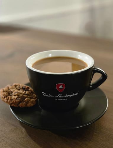 Customer photo review of Italian Coffee Cup and Saucer - Black Collection