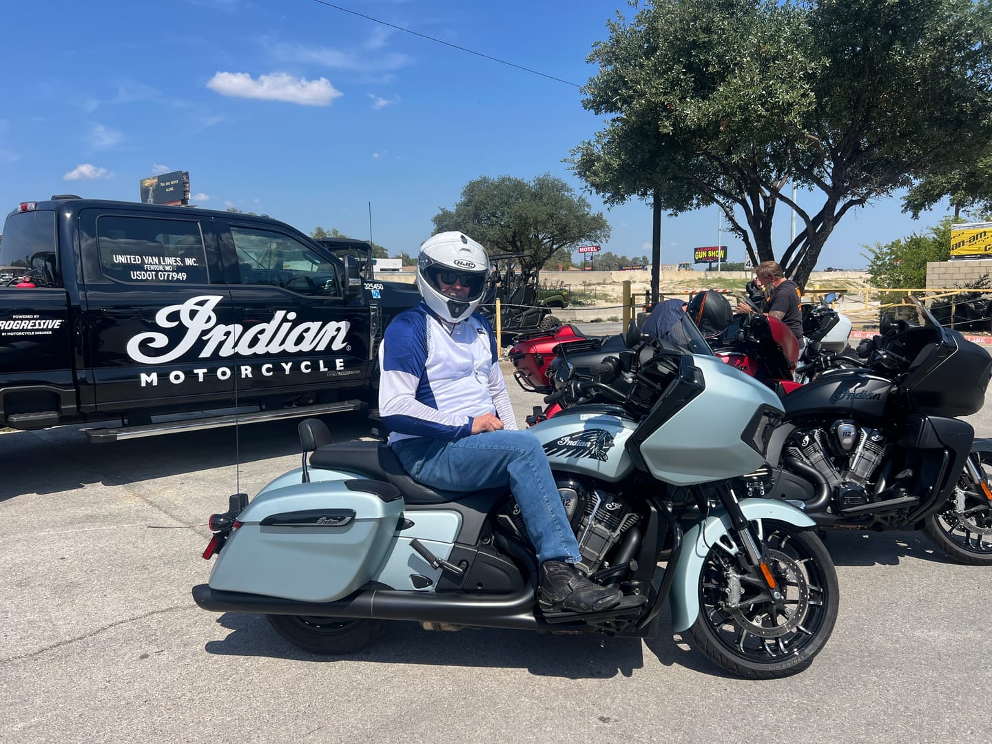 Customer photo review of Airtex™ Armored Motorcycle Shirt - Blue + White