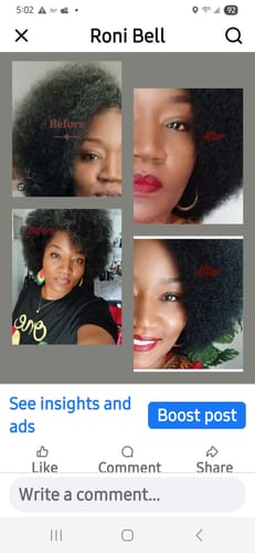 Customer photo review of Instant Dye Shampoo