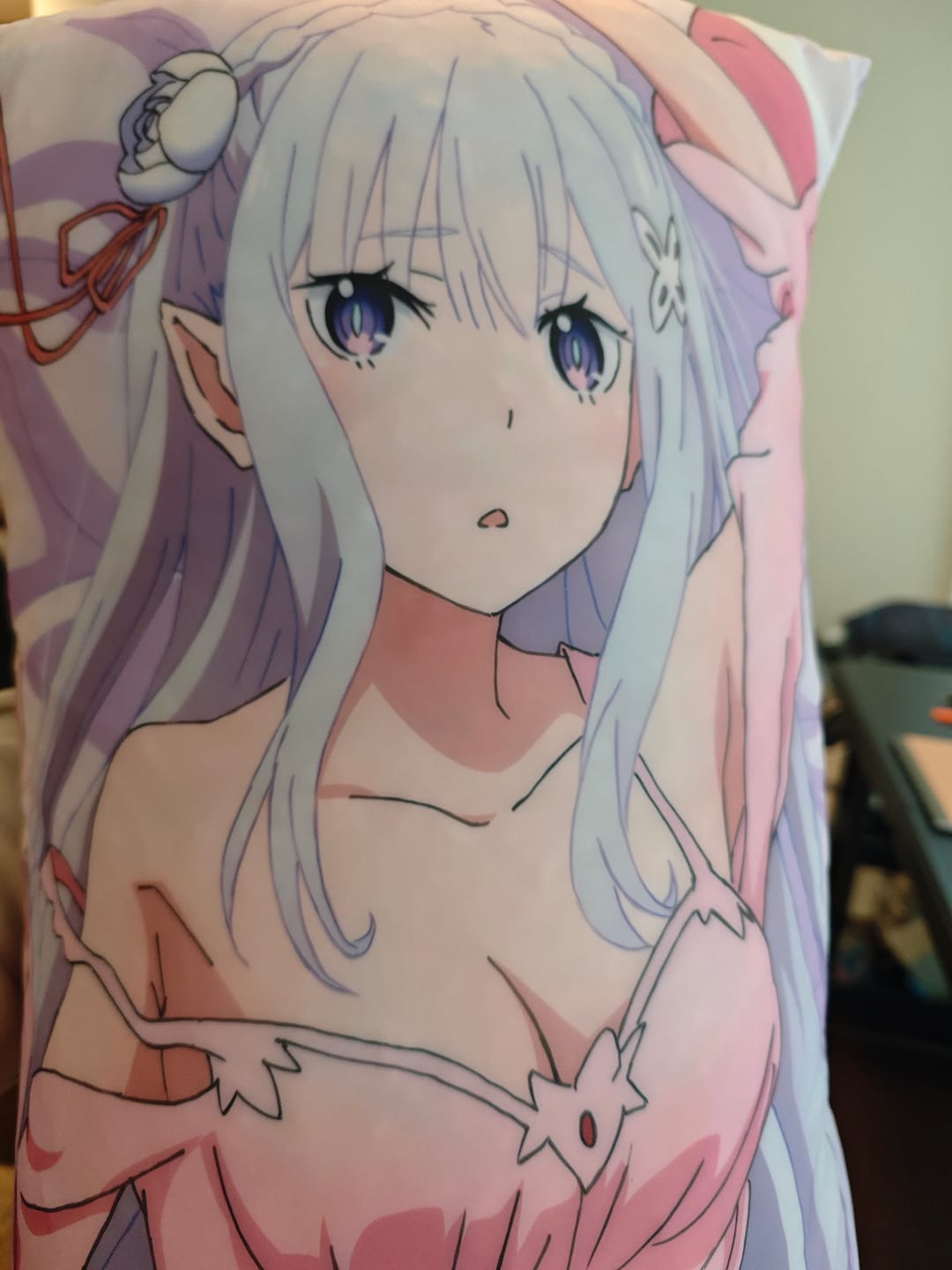 Customer photo review of Emilia Body Pillow   Emilia Waifu