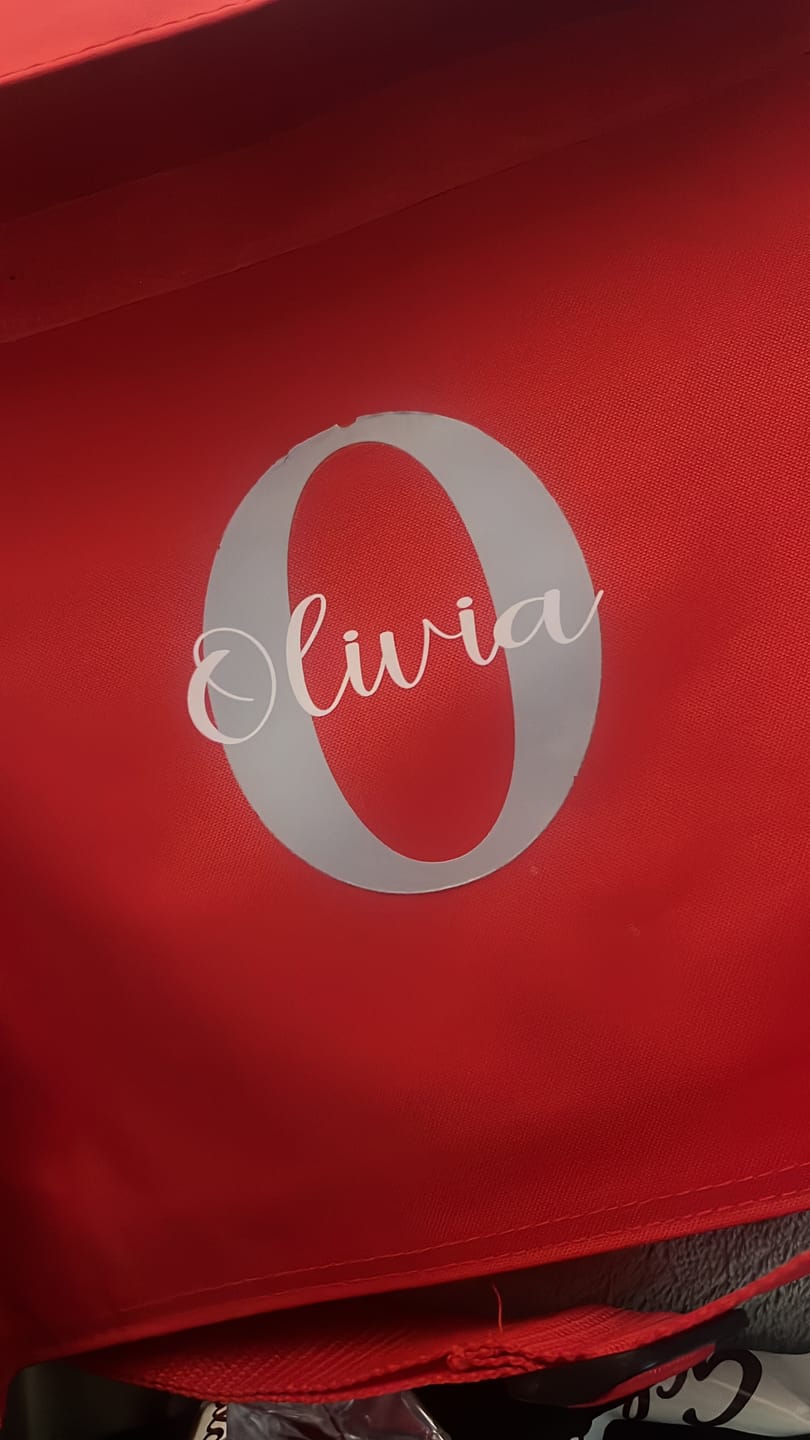 Customer photo review of Book Bag Personalised with Name & Initial