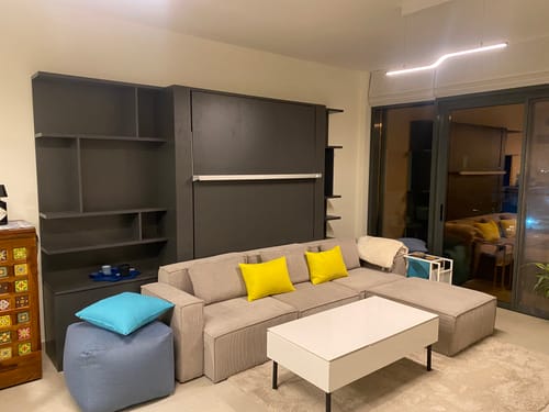 Customer photo review of Nova Convertable Queen Sofabed with Shelves & Quality Mattress 250