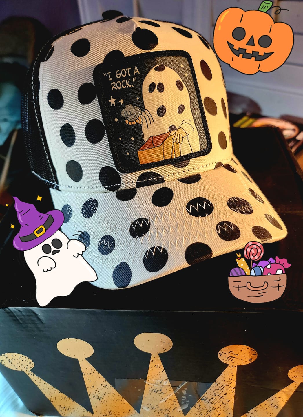 Customer photo review of OVERLORD X Peanuts: "I Got A Rock" Trucker Cap