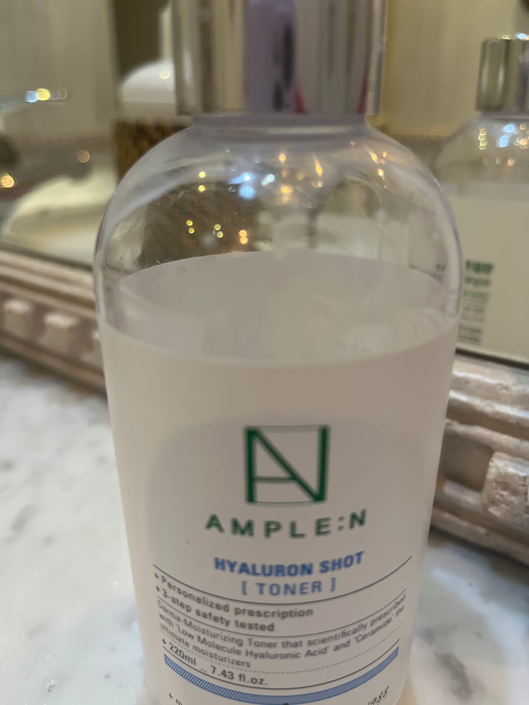 Customer photo review of Tónico Facial Hidratante Amplen Ácido Hialurónico 220ml