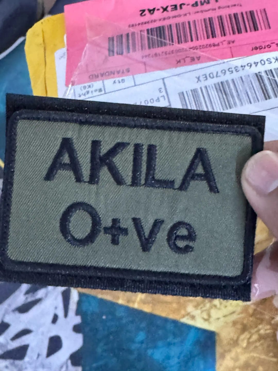 Customer photo review of Velcro for Dog Harness: Personalized Name Patch