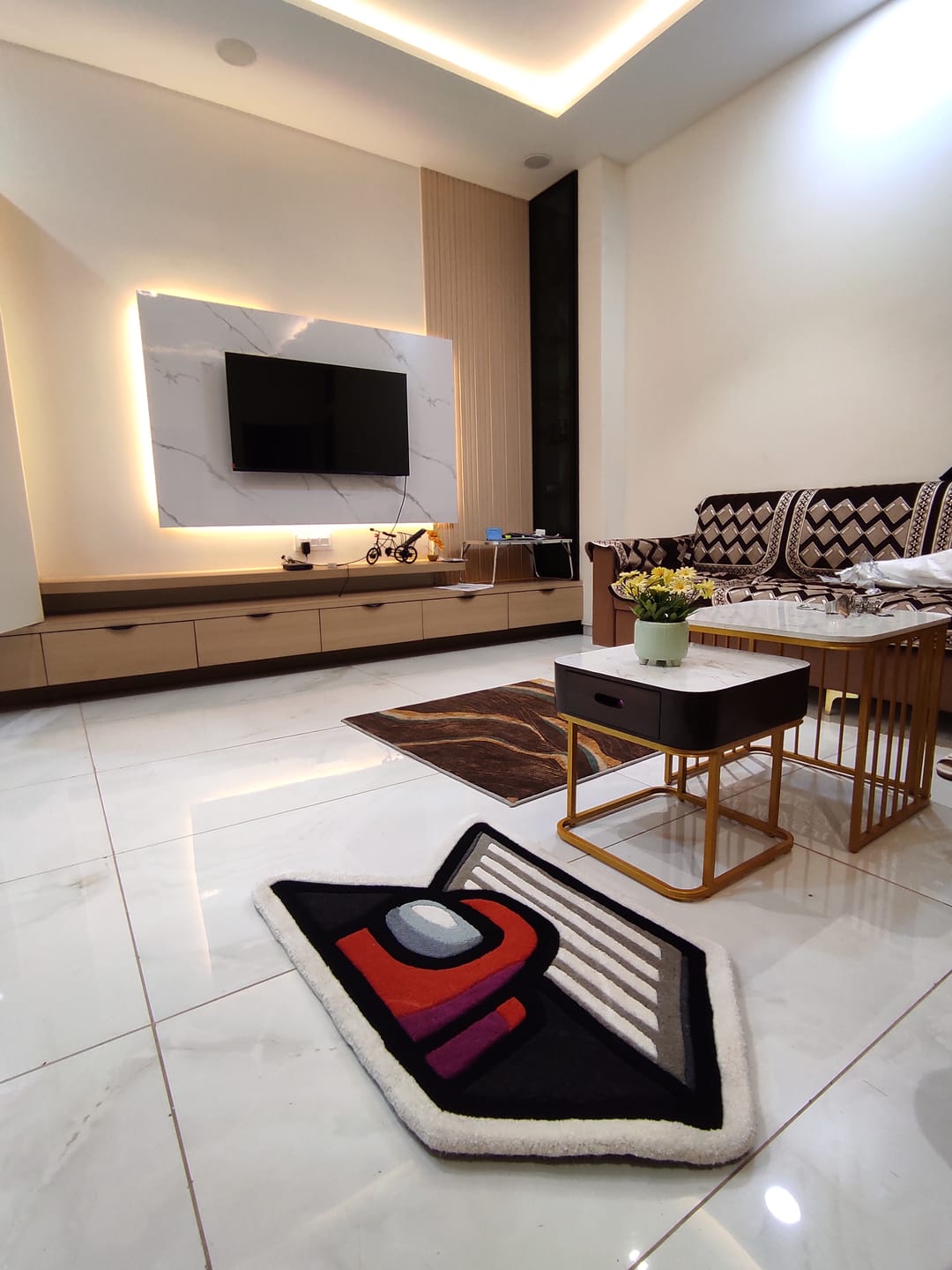 Customer photo review of Game Bedside/Wall Hanging Rug | HandTufted Custom Rug