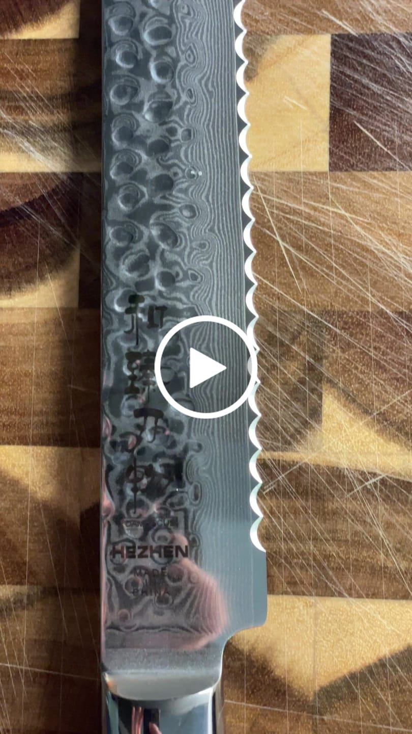 Customer video review of HEZHEN 8" Hammer Series Brotmesser