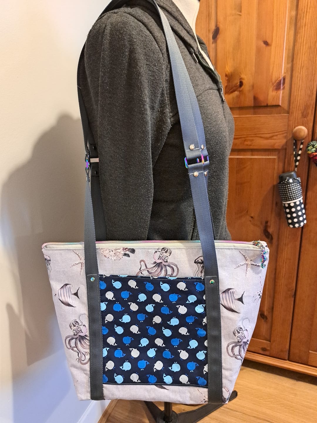 Customer photo review of Ocean Life Digital Print Cotton Canvas Fabric