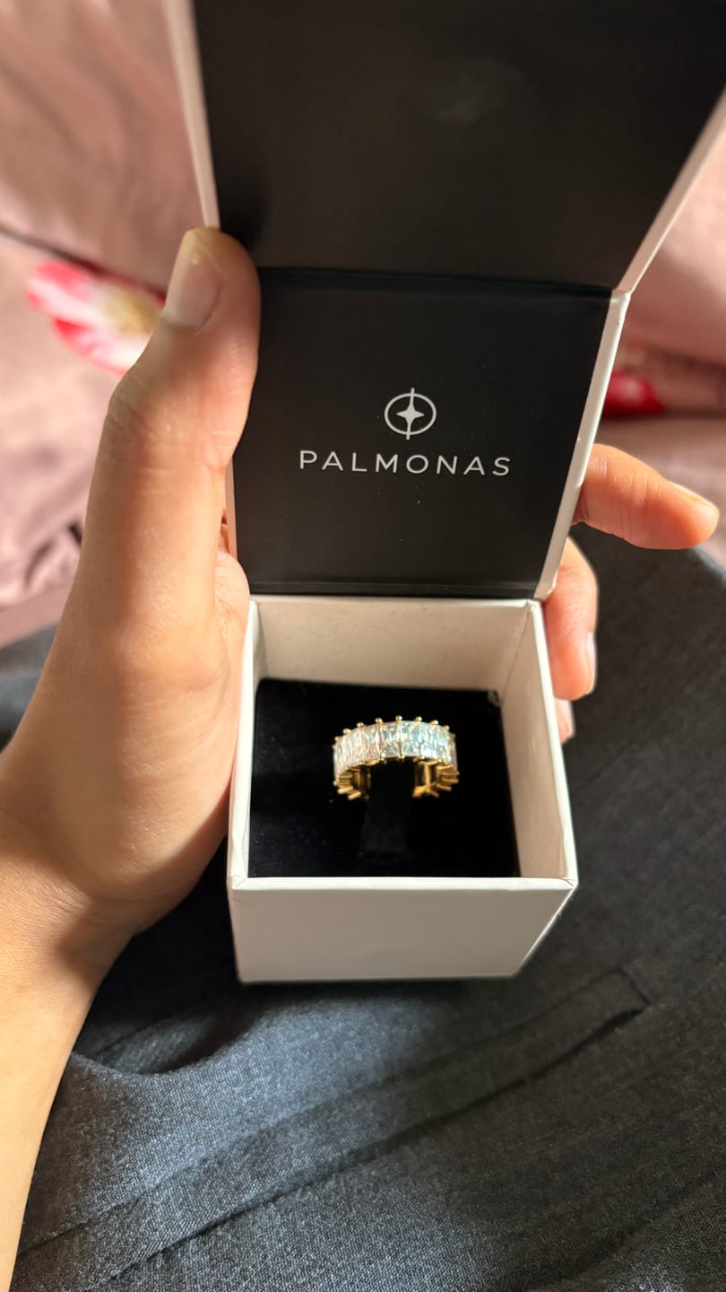 Customer photo review of Radiant White Stone Band Ring