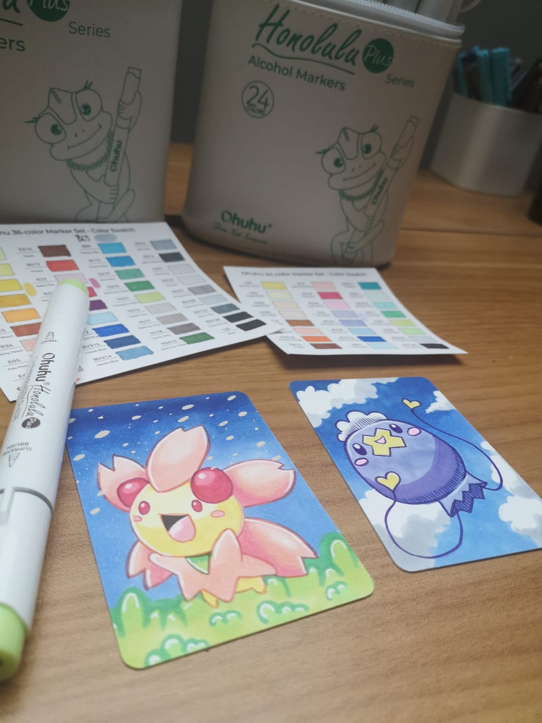 Customer photo review of Ohuhu Honolulu Plus Series Supreme Rubber Brush Tip Markers