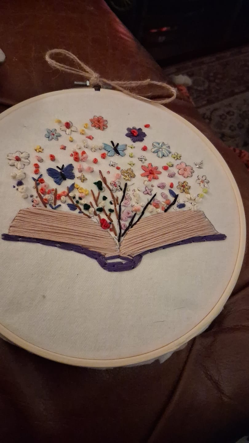 Customer photo review of Rubbyoo Embroidery Kit - Butterflies With Blooming Book |  Stitch Set For Beginner