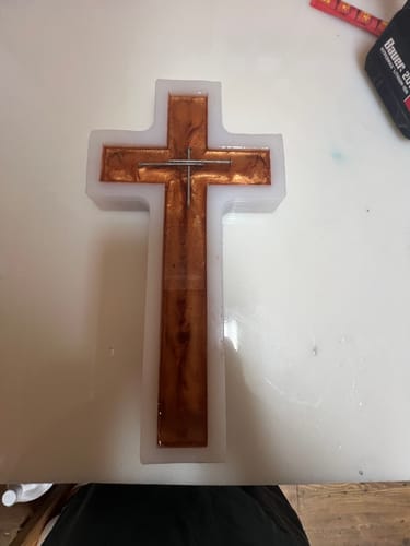 Customer photo review of 12x6x1" Cross Silicone Mold For Epoxy Resin - Medium Cross Mold