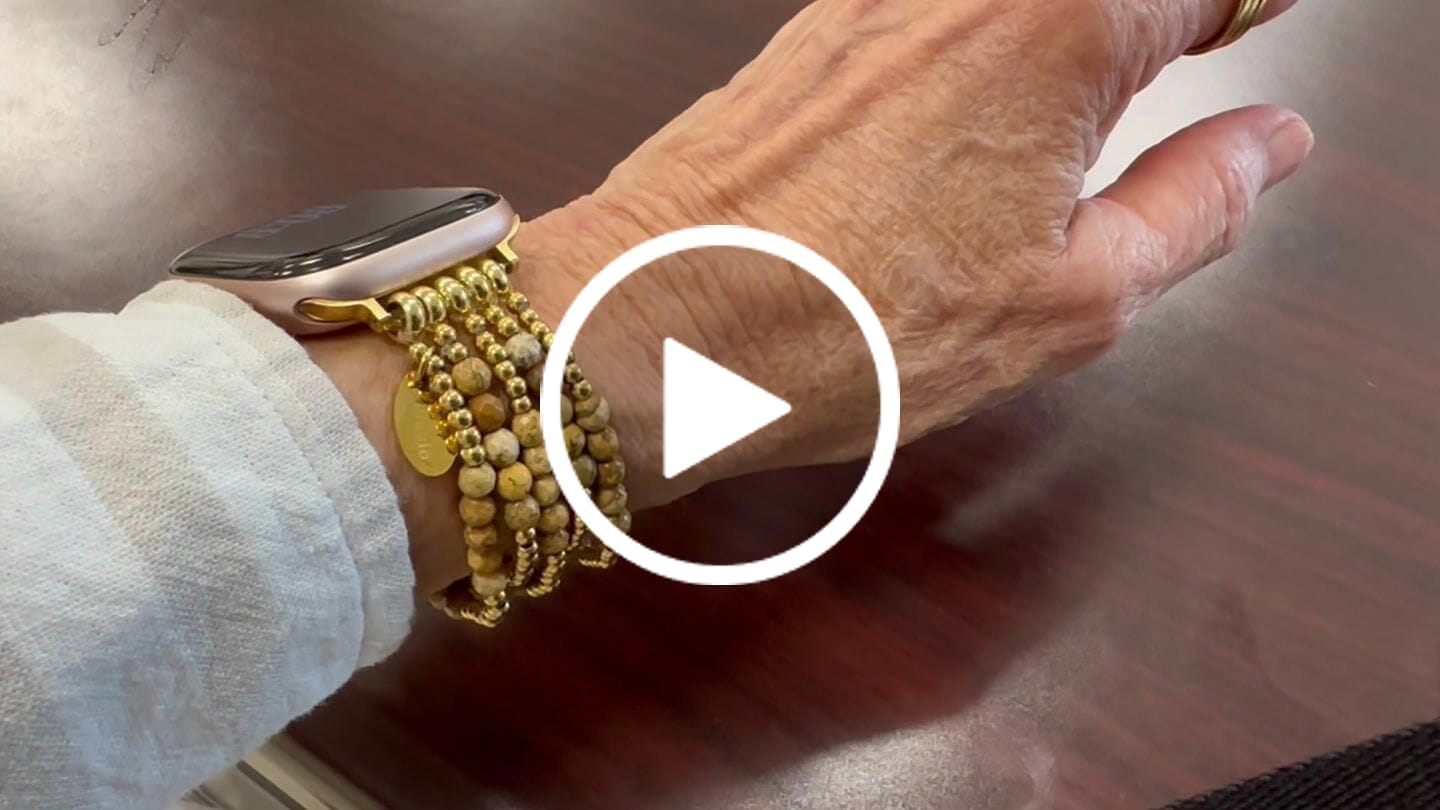 Customer video review of Golden Earth Jasper Stretch Apple Watch Strap