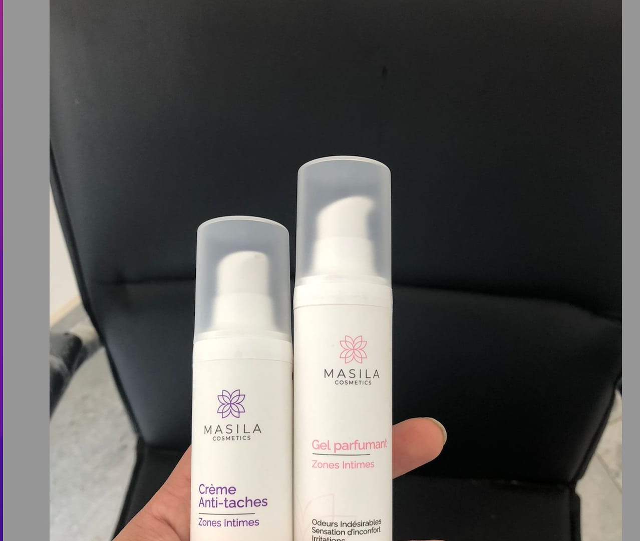 Customer photo review of Coffret Intime Masila – Crème Anti-Taches + Gel Parfumant