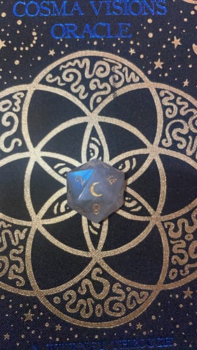 Customer photo review of URWizards D&D Phantom Quartz Gemstone Engraved Dice Set(Limited edition)