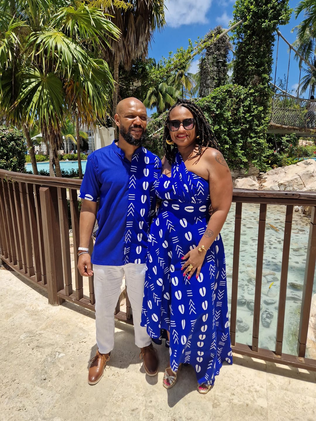 Customer photo review of BIYI African Print Ankara Shirt, Blue