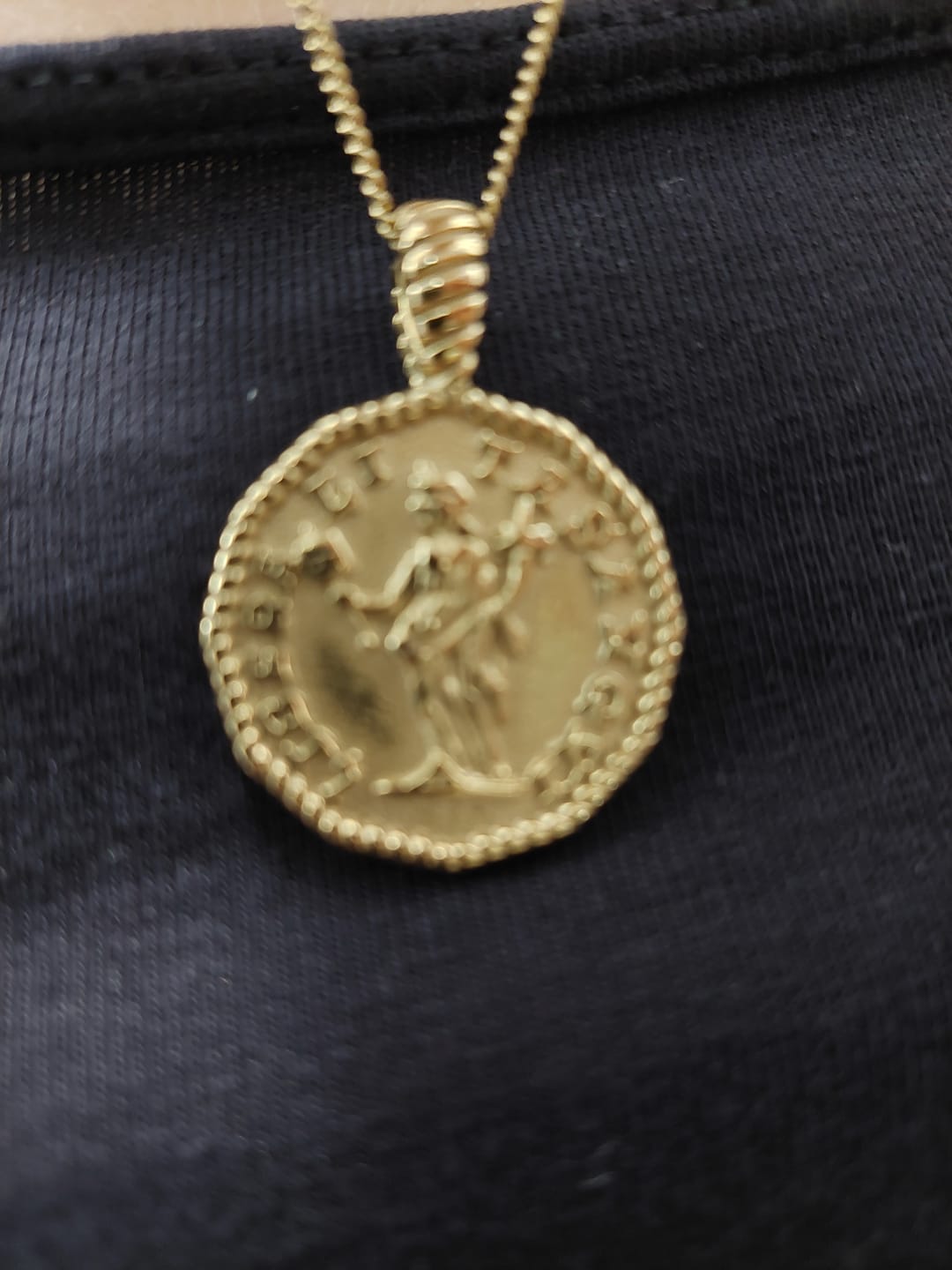 Customer photo review of Athena Coin Necklace