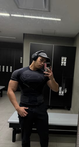 Customer photo review of SUPERMAN COMPRESSION TEES #4117