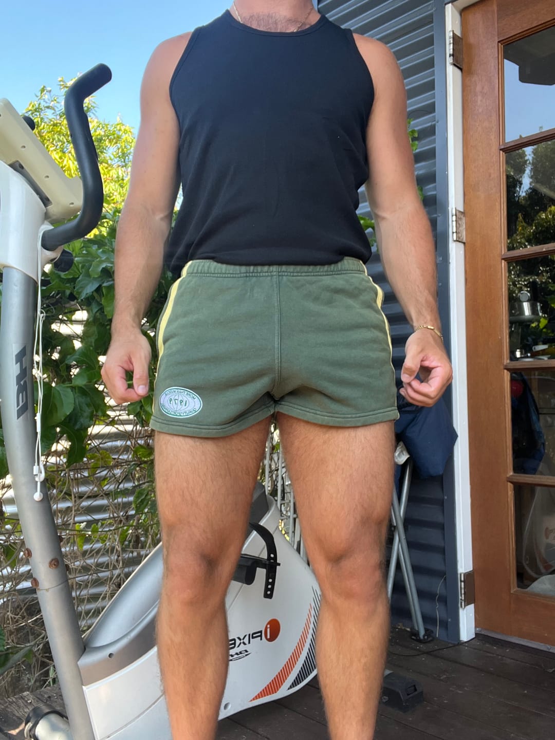 Customer photo review of Vintage Cotton Shorts - Green Yellow