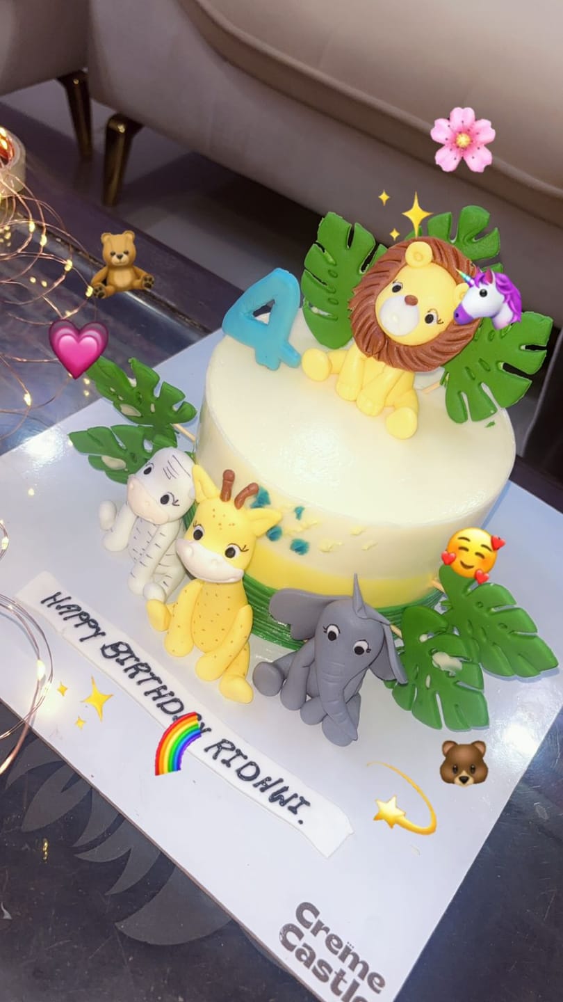 Customer photo review of Animal Party Birthday Cake