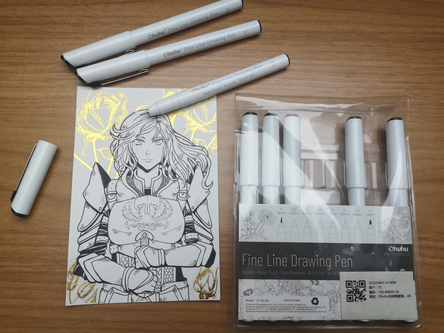 Customer photo review of Ohuhu Fineliner Drawing Pen, 8 Pack
