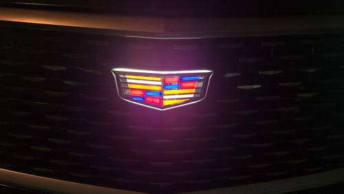 Customer photo review of Cadillac Logo Front Grille LED Luxury Metallic Dynamic Crystal Illuminated Emblem Not Compatible with ACC Radar
