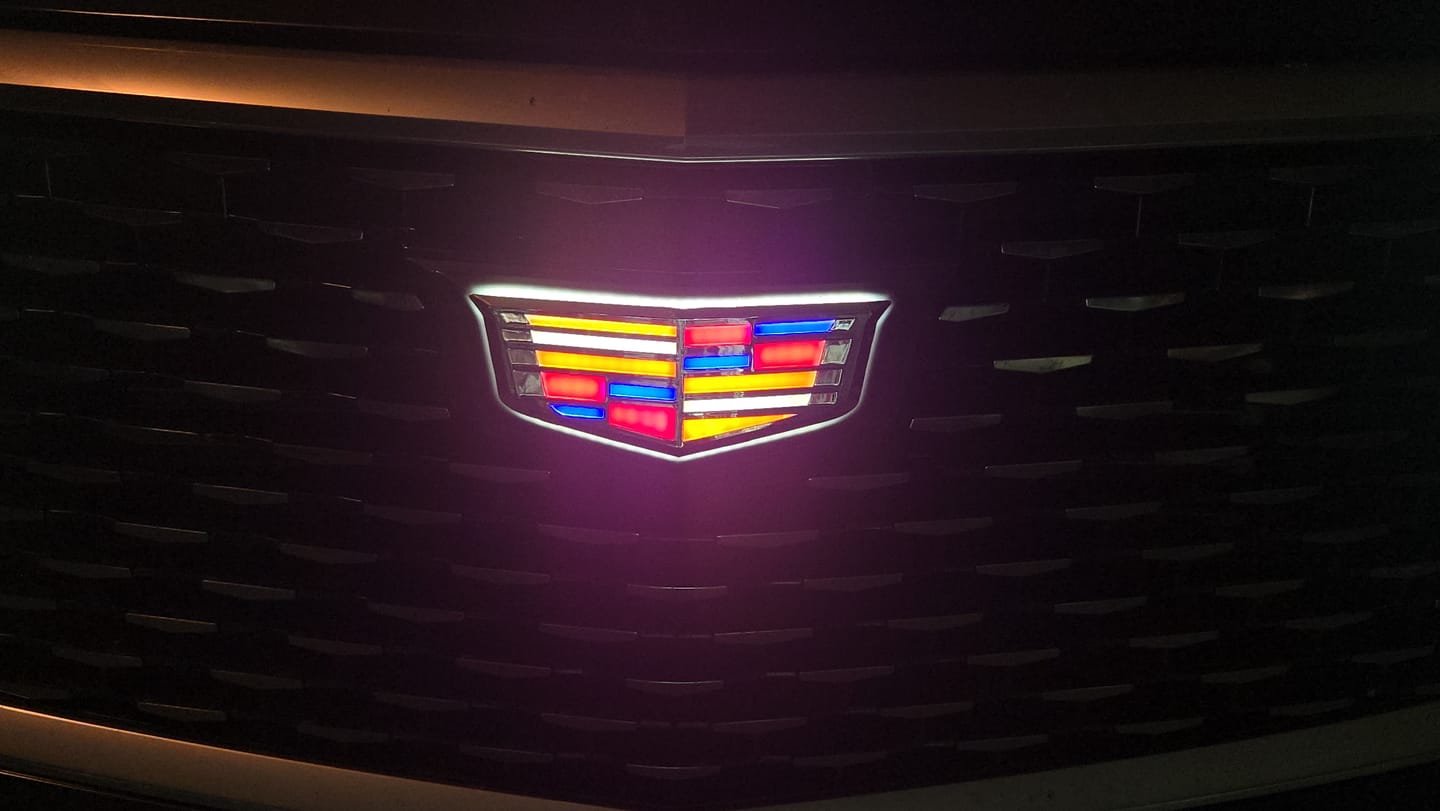 Customer photo review of Cadillac Logo Front Grille LED Luxury Metallic Dynamic Crystal Illuminated Emblem Not Compatible with ACC Radar