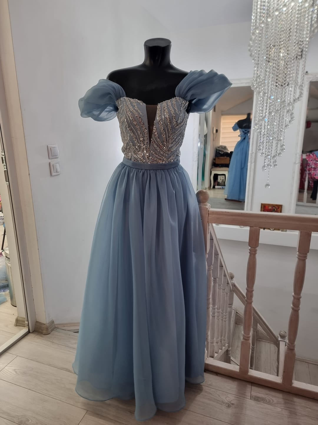 Customer photo review of Organza Sidefata Blue -  3 m Latime