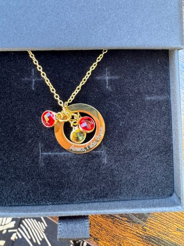 Customer photo review of Necklace: Circle Birthstone