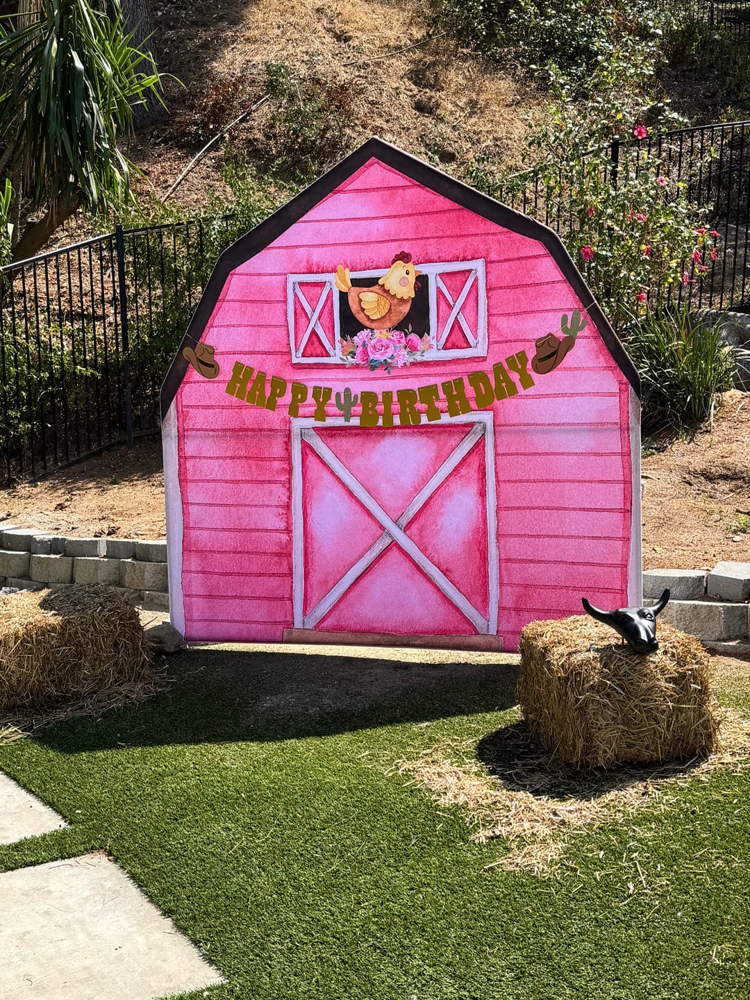 Customer photo review of 7x7ft Farm House Barn Arch Backdrop Wall Stand For Birthday Baby Shower Party Decoration