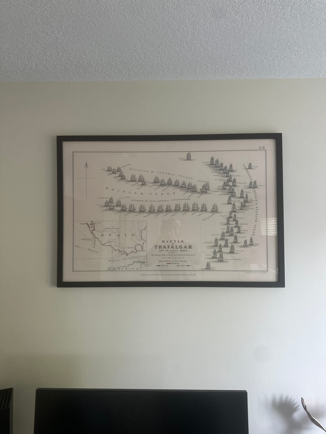 Customer photo review of Battle of Trafalgar: The British Fleet breaking the French and Spanish line by AK Johnston, 1852