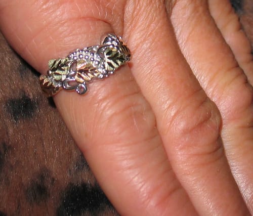 Customer photo review of Lovely Vines - Sterling Silver Black Hills Gold Ring