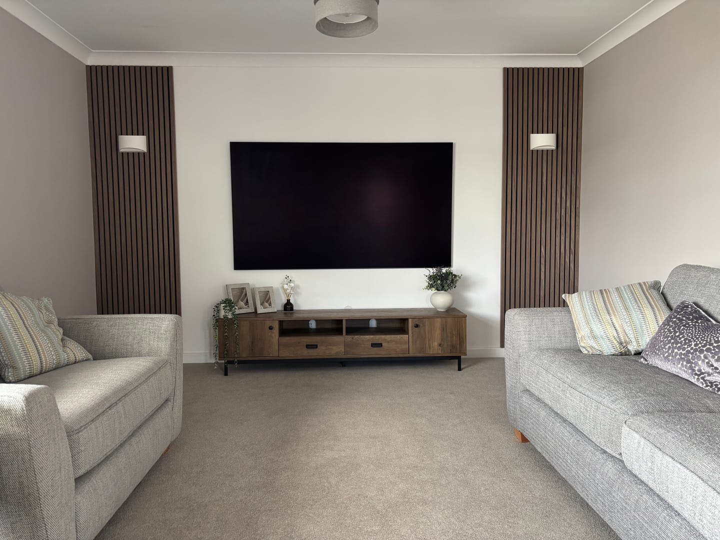 Customer photo review of Wooden Wall Panel | Walnut | Premium 3-sided Wood Veneer