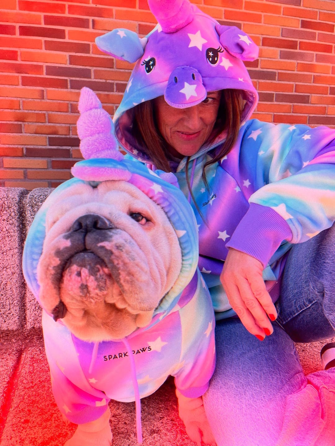 Customer photo review of Halloween Human Hoodie - Unicorn