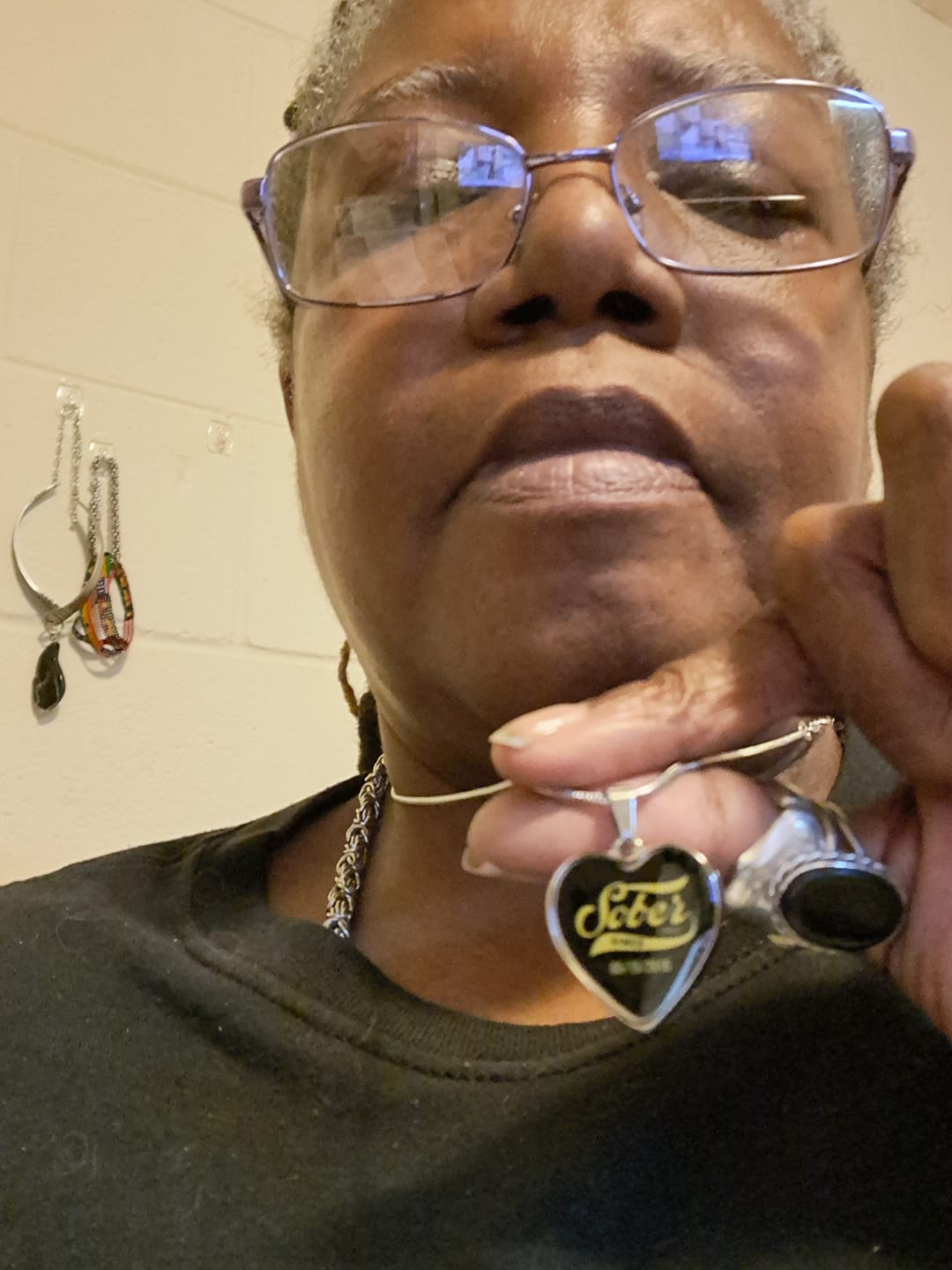 Customer photo review of Sobriety Gift | Sober Since Heart Necklace with Personalized Date