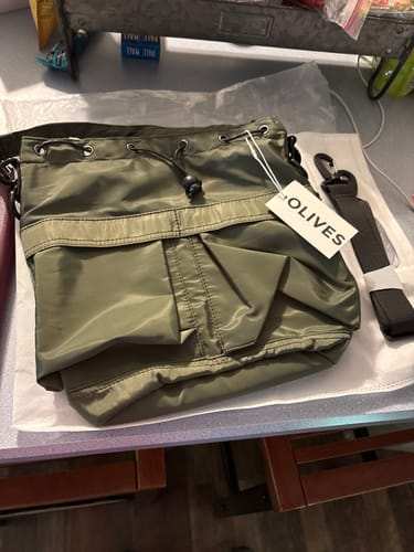 Customer photo review of Olives Nylon Drawstring Bag
