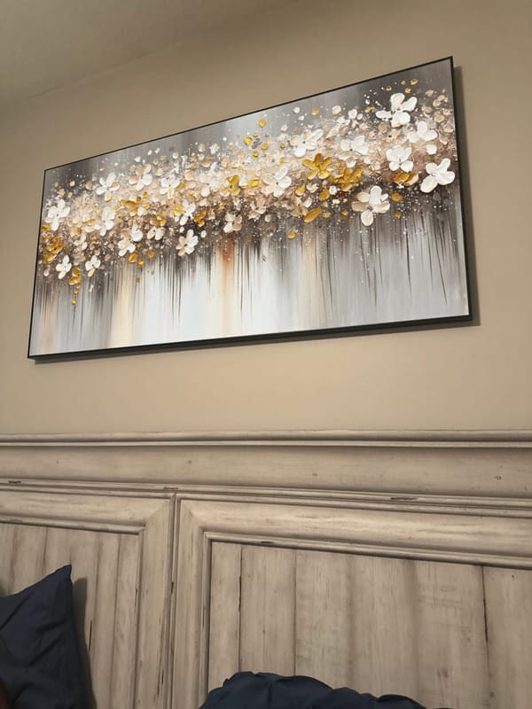 Customer photo review of Abstract Flower And Tree Textured Canvas Art #MF003