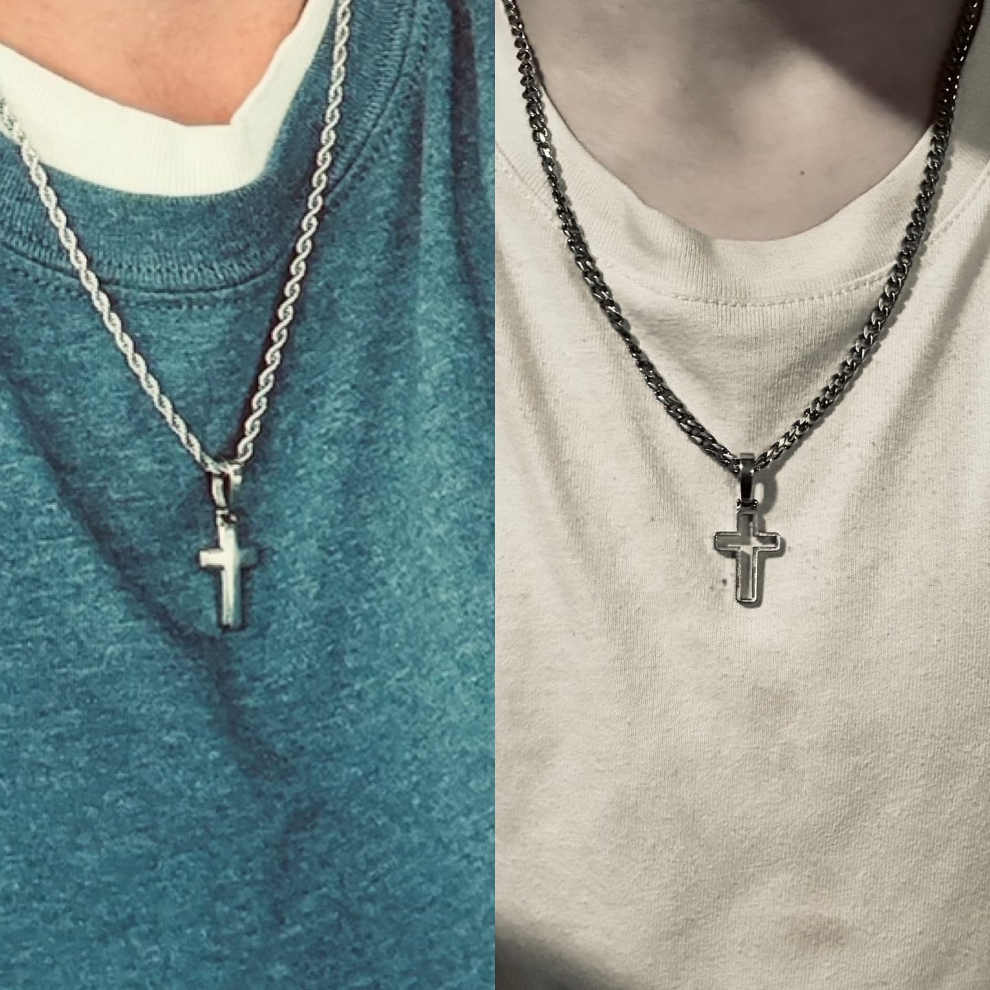 Customer photo review of Outline Cross (Silver)