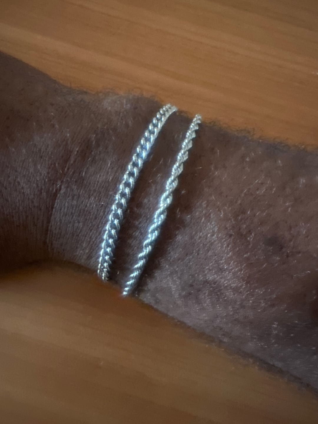 Customer photo review of ROPE BRACELET (WHITE GOLD) 3MM