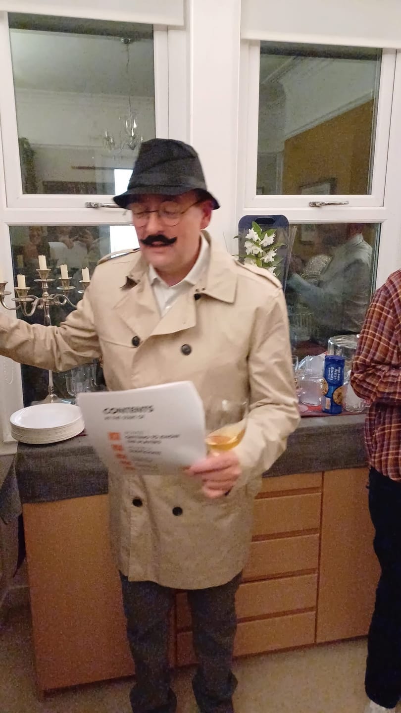 Customer photo review of A Wine Tasting Themed Murder Mystery Game Kit