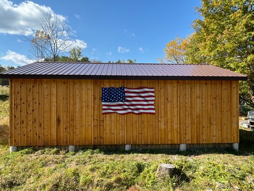 Customer photo review of Large Metal American Flag Waving