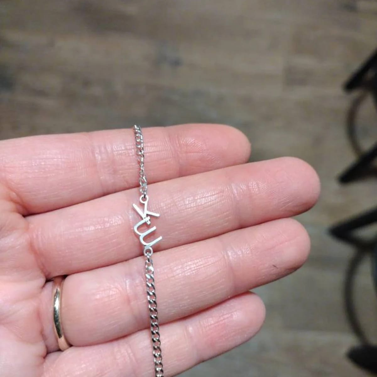 Customer photo review of Custom Two Initial Interlocking Bracelet
