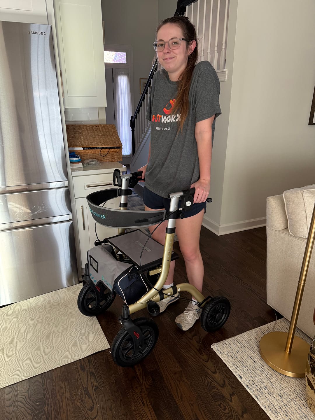 Customer photo review of HFK-9210KDB All Terrain Dual-Brake Rollator Walker 12" Wheels