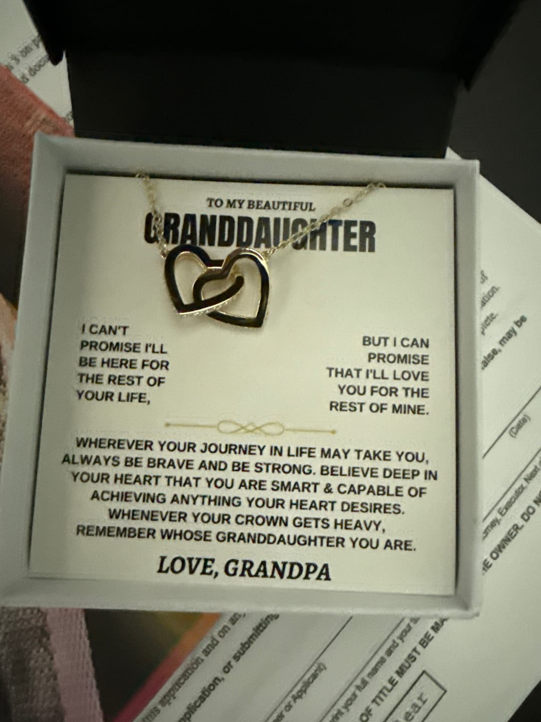 Customer photo review of To My Granddaughter - Forever Linked Hearts - Gift Set - SS117