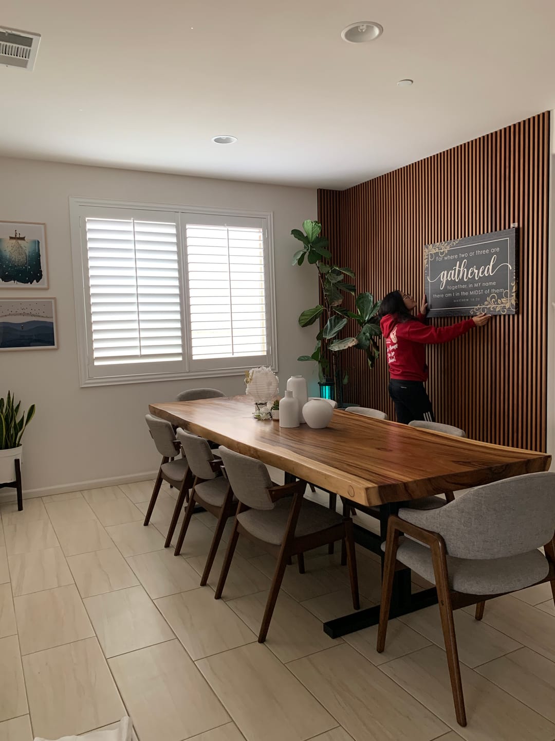 Customer photo review of Where Two Or Three Are Gathered Together In My Name Matthew 18:20 Wall Art Canvas