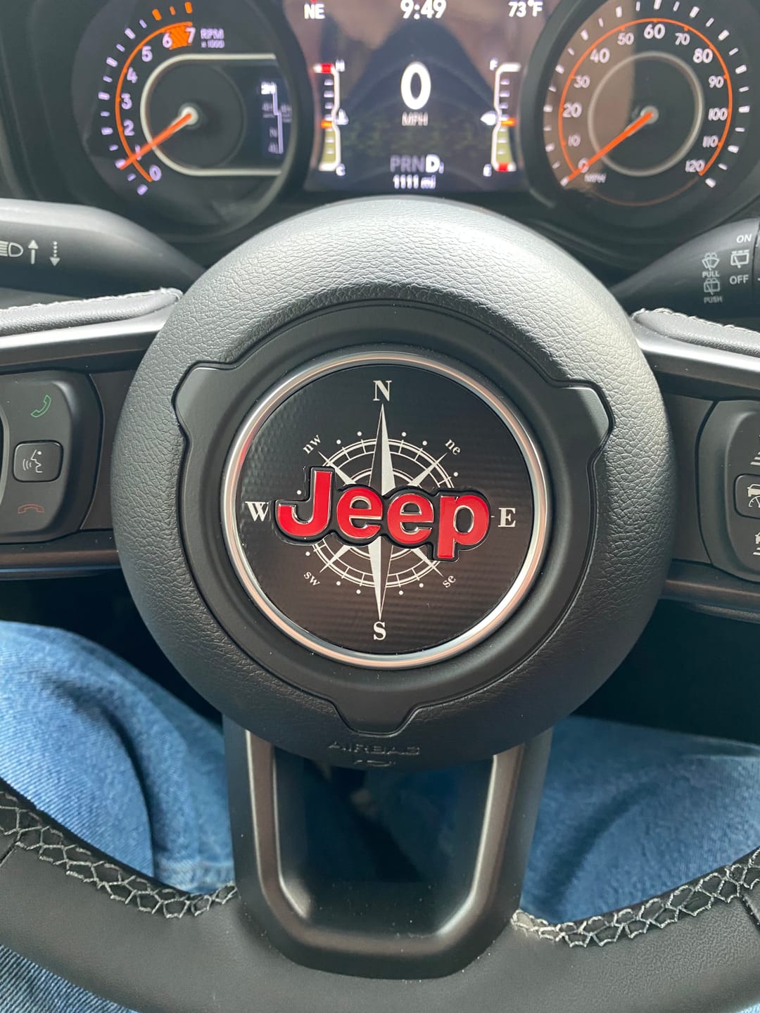 Customer photo review of Compass Steering Wheel Decal for Jeep