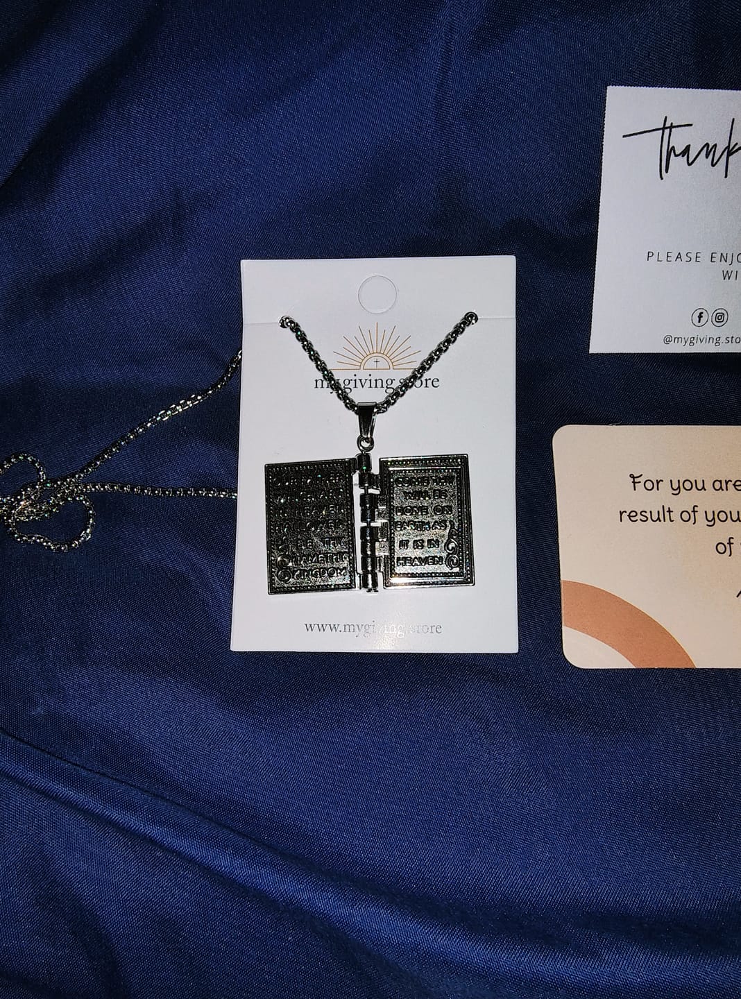 Customer photo review of The Lord's Prayer Necklace (LIMIT ONE PER PERSON)