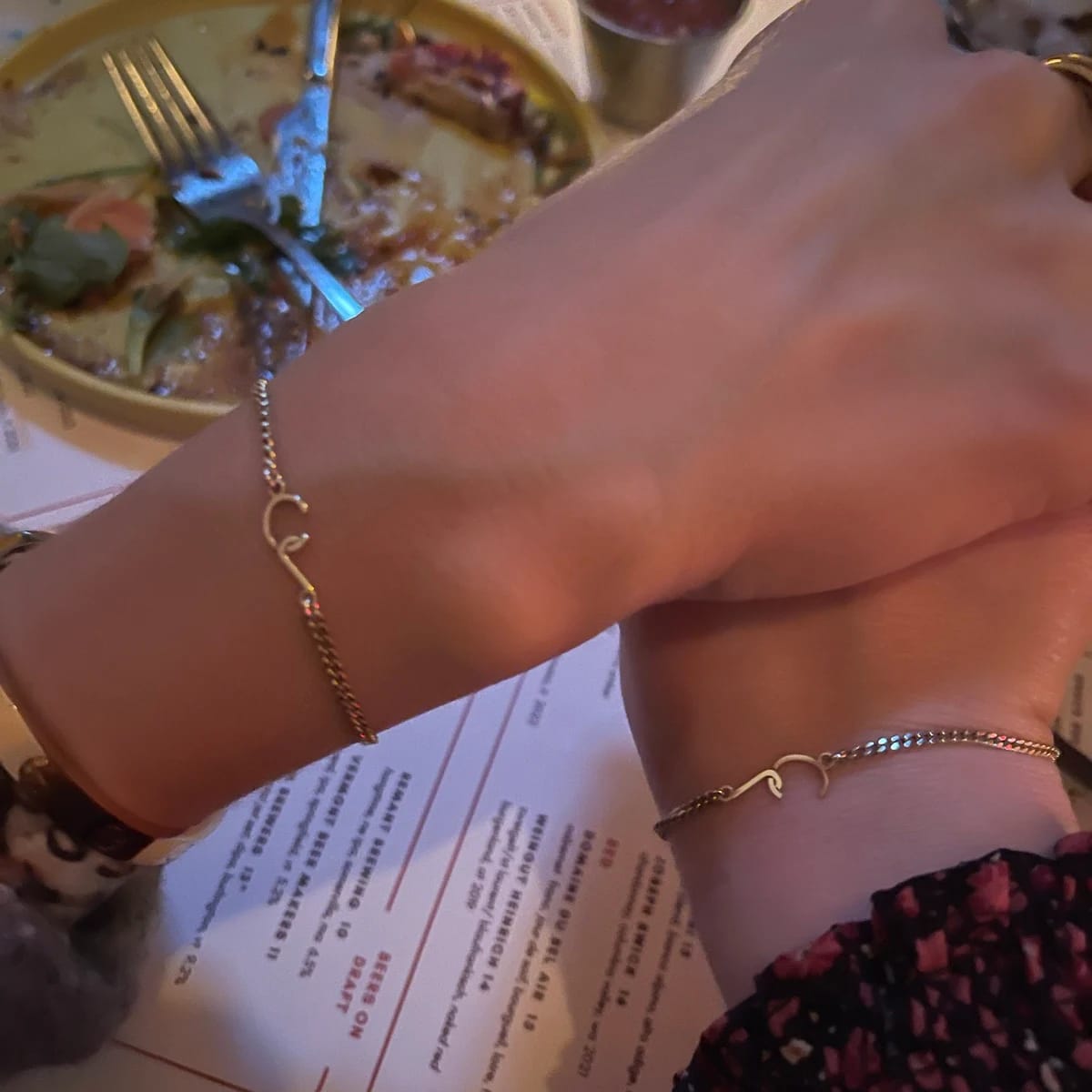Customer photo review of Custom Two Initial Interlocking Bracelet