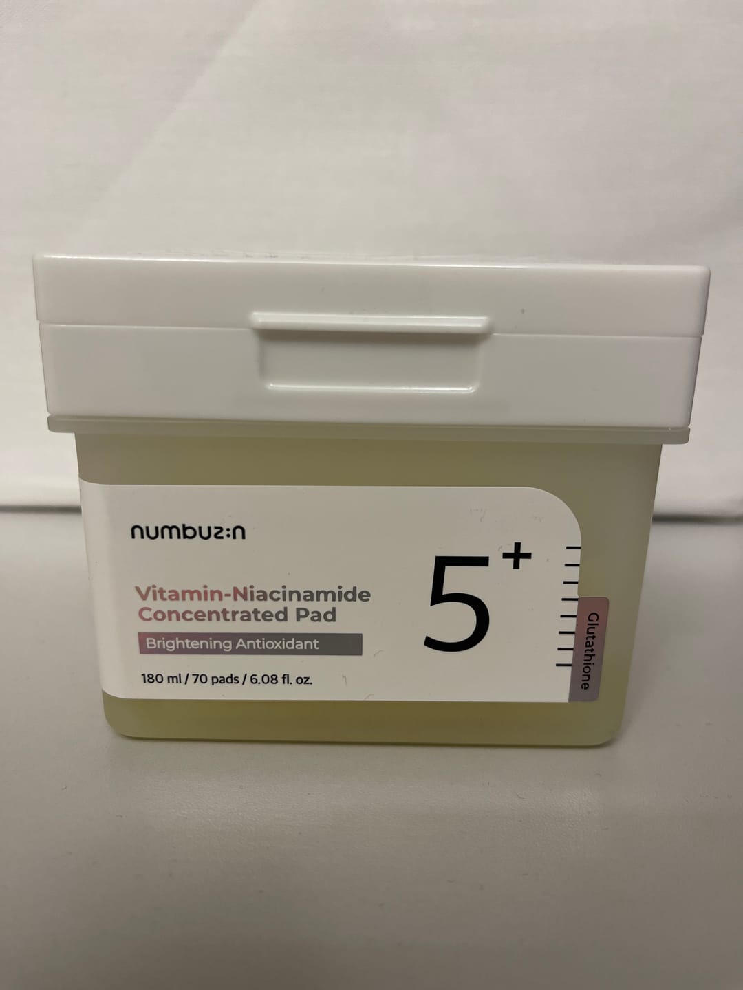Customer photo review of Balinoši spilventiņi ar niacinamīdu Numbuzin No.5 Vitamin-Niacinamide Concentrated Pad